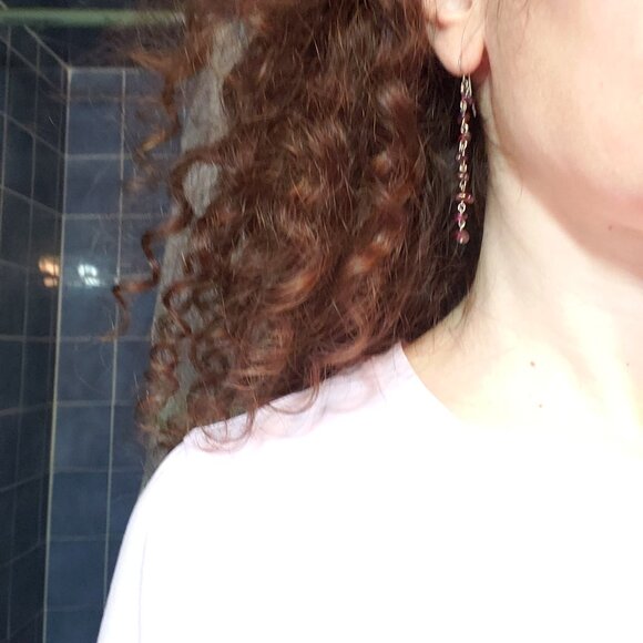 Garnet Drop Earrings - Picture 4 of 4